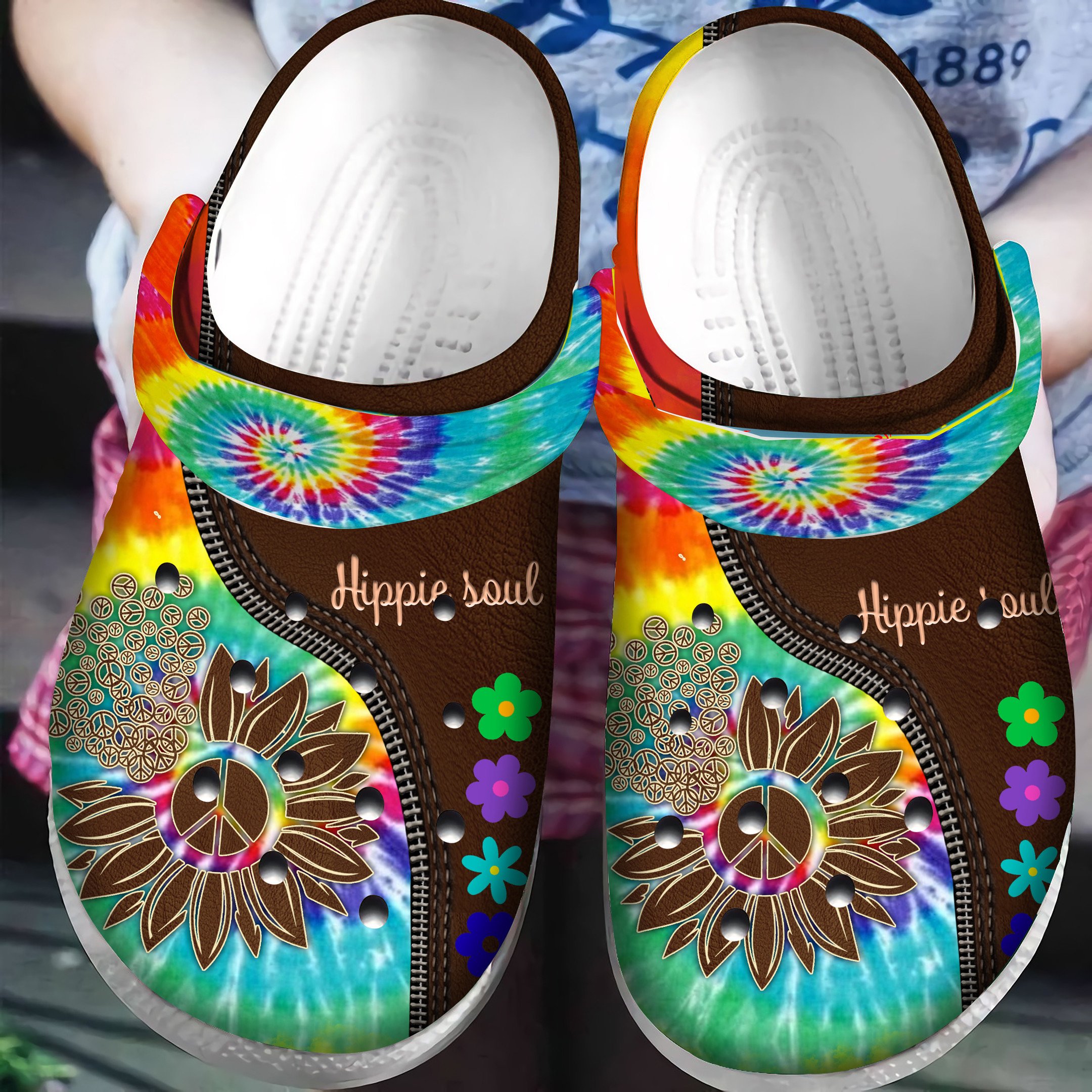 Hippie Sunflower Crocs Shoes PANCR0164