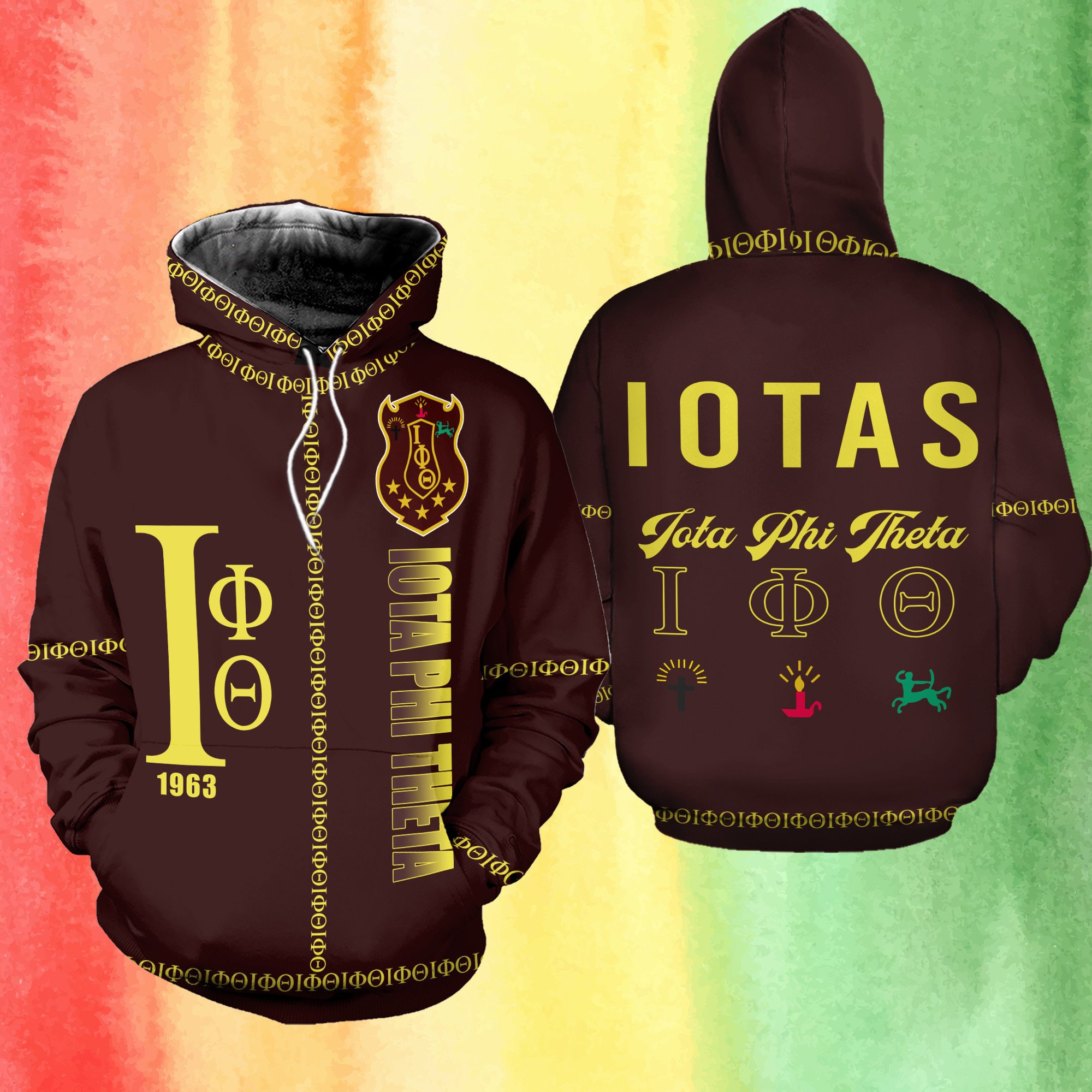 Iota Phi Theta Black Fraternity Shirt Hoodie PAN3HD0336