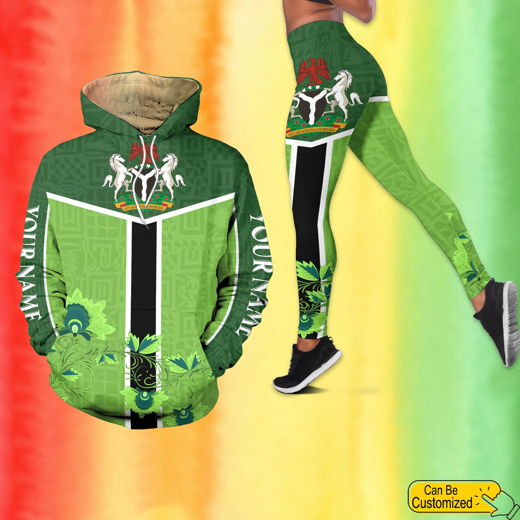 Personalized African Nigerian Outfit Nigeria Hoodie Legging Set