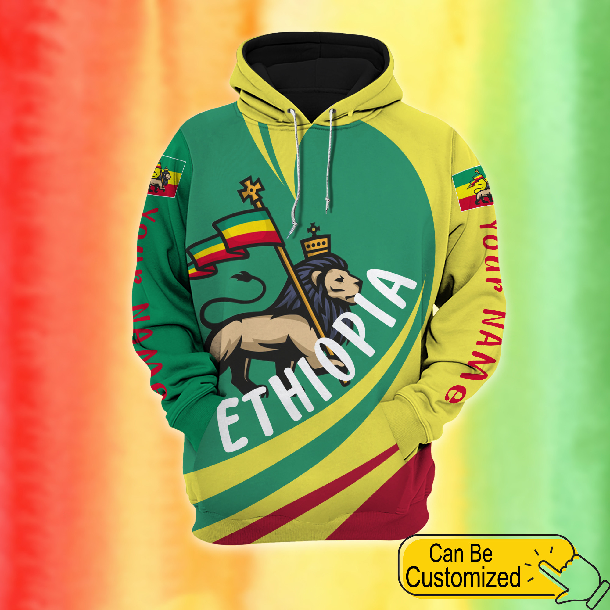 Personalized African Ethopian Outfit Ethopia Flag Hoodie