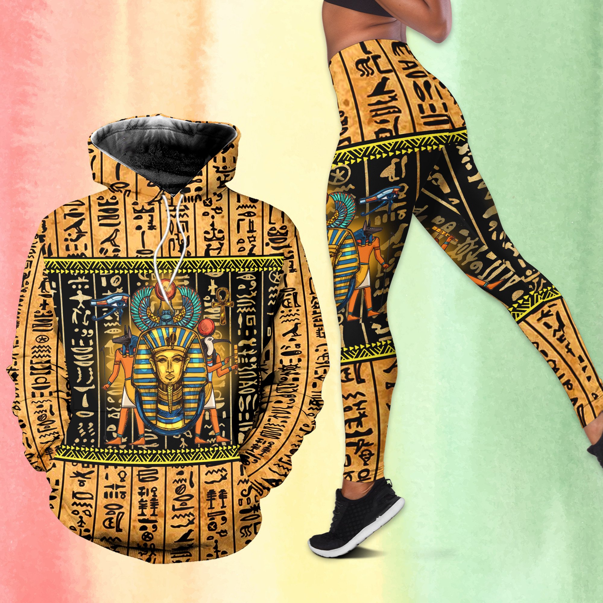 African Egyptian Outfit Egypt Mysteries Of Ancient Hoodie Legging Set