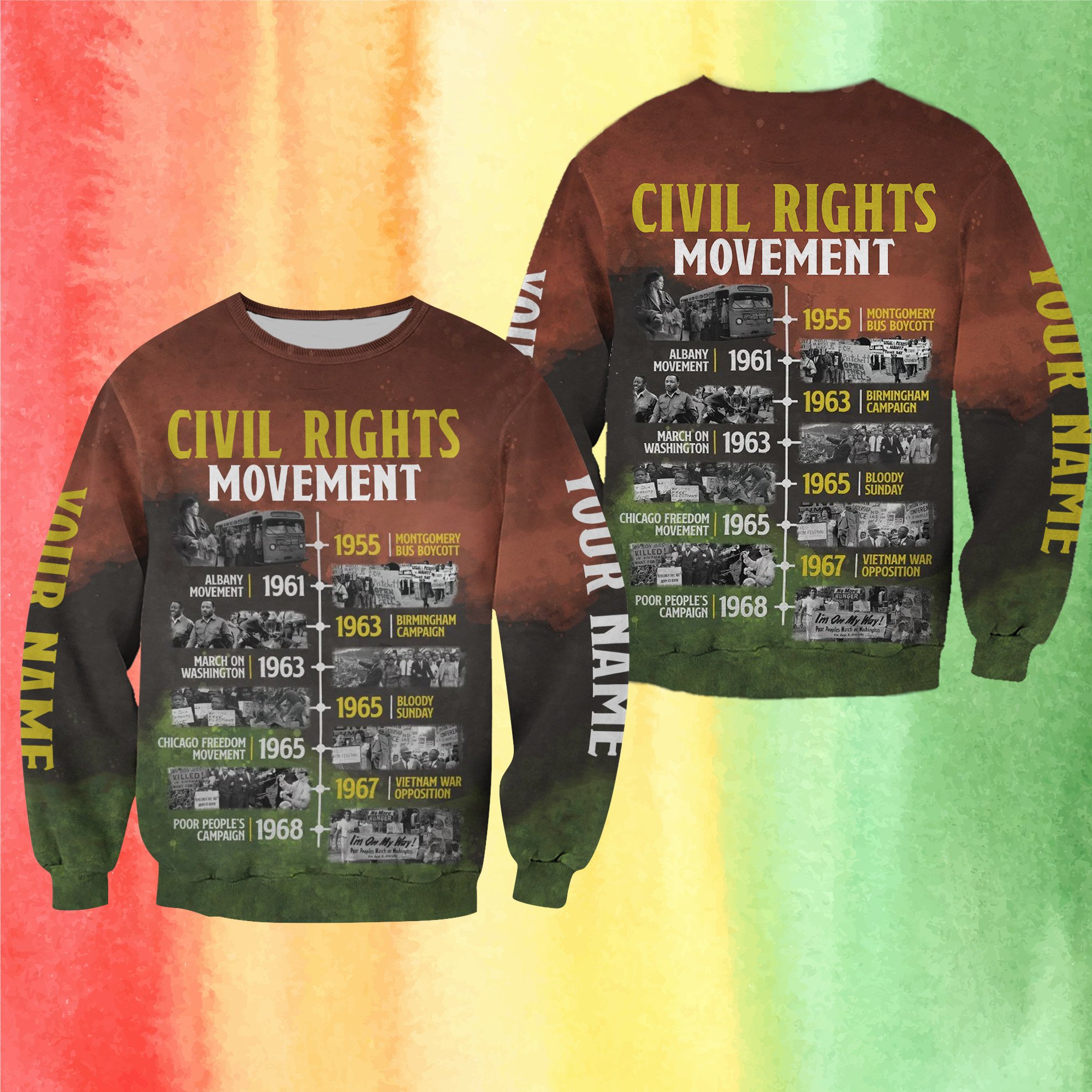 Personalized Black History Month Civil Rights Movements Sweatshirt PAN3SS0019