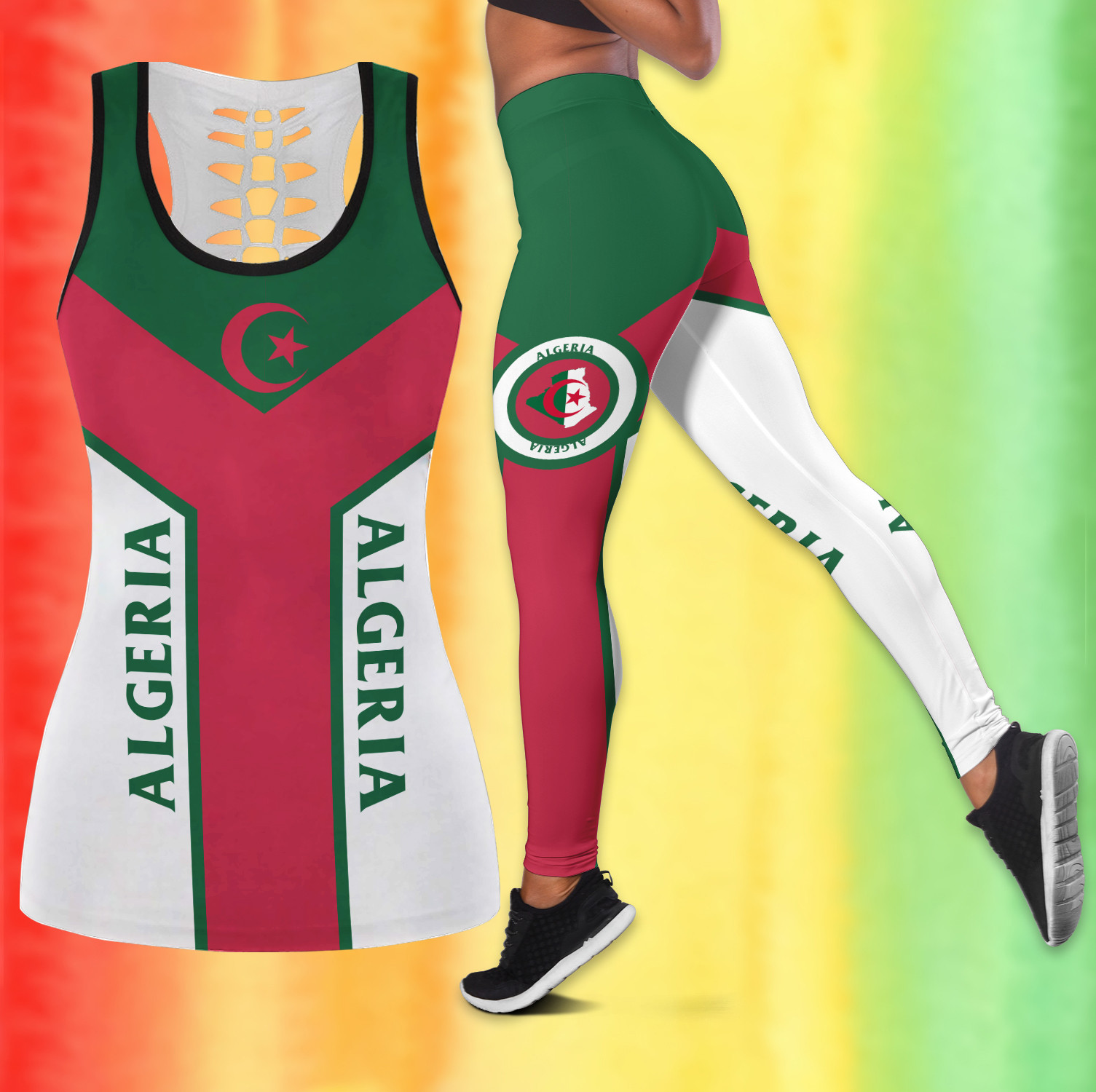 Algeria Africa African Algerian Outfit Tank Top And Legging Set