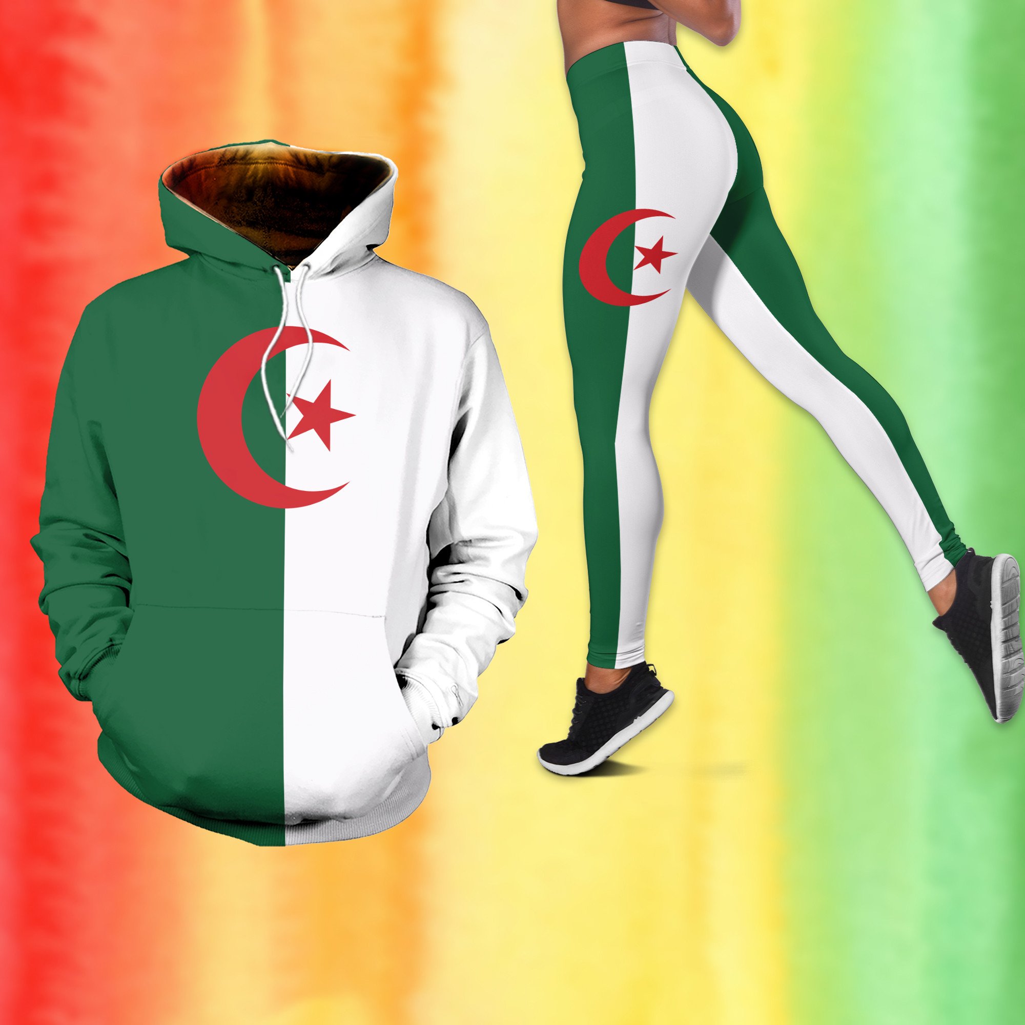 Algeria Africa African Algerian Outfit Hoodie And Legging Set