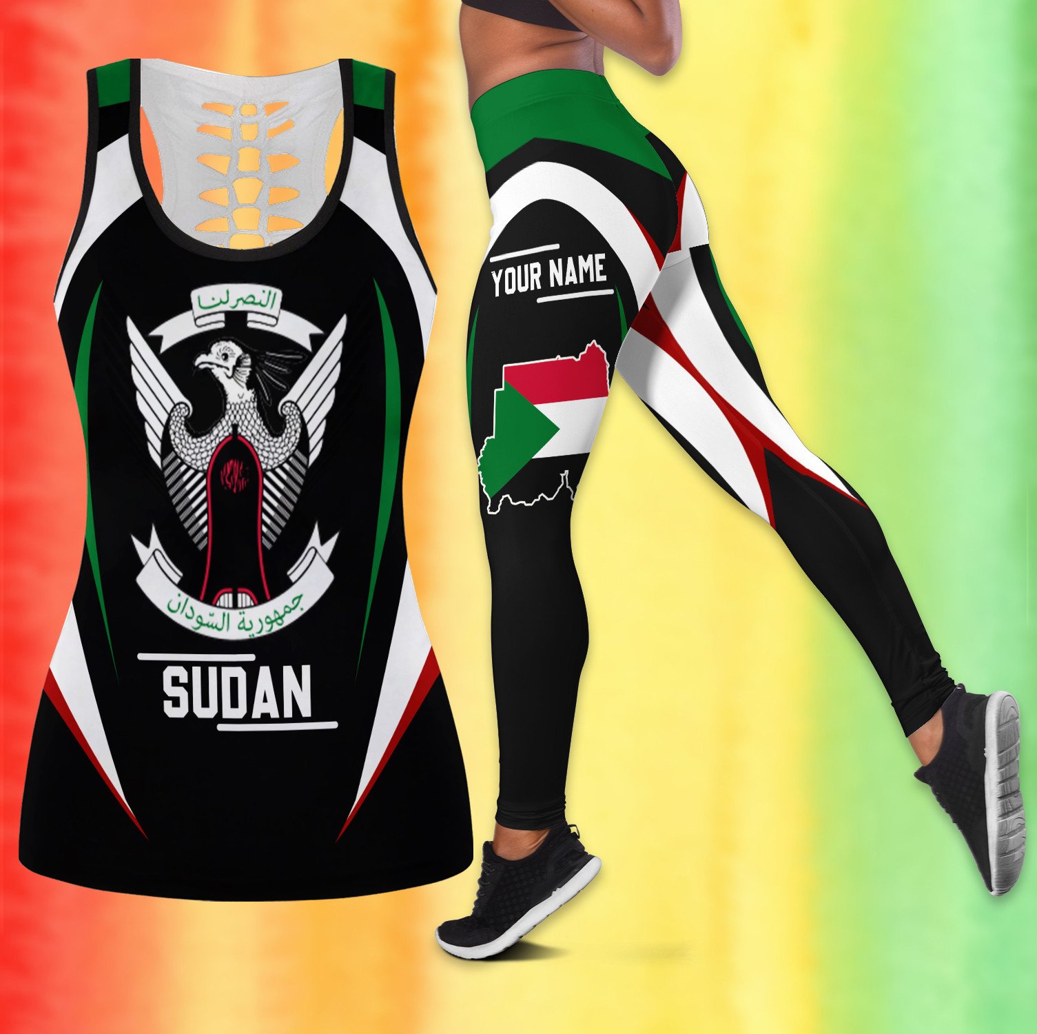 Personalized Sudan Africa African Sudanese Outfit Tank Top And Legging