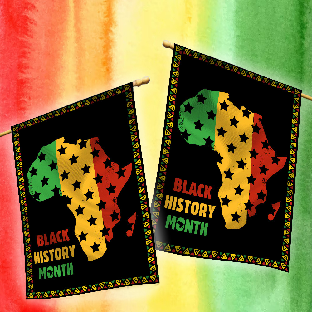 Black History Month Door Decorations African American Map House Flag