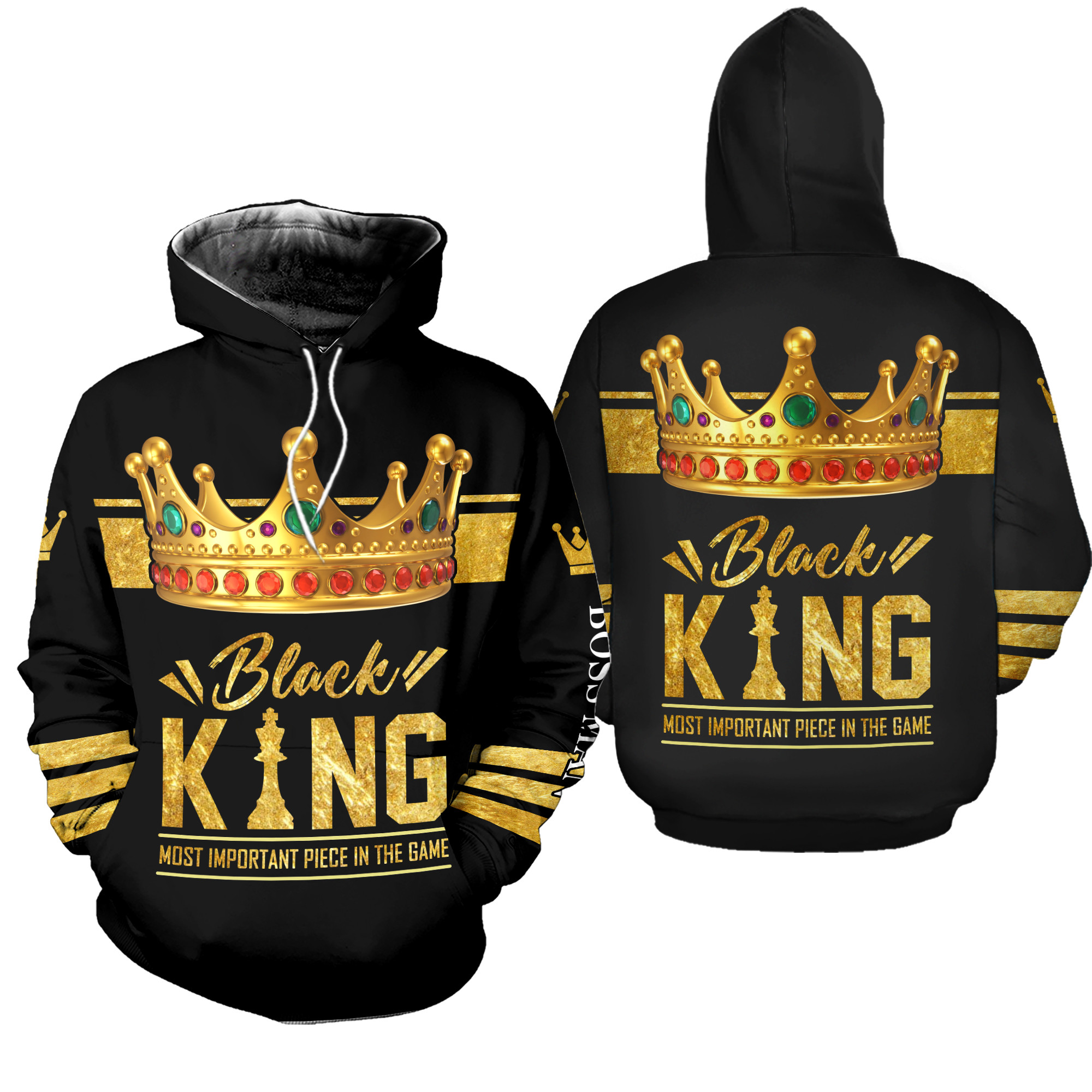 Black King Most Important Piece In The Game Personalized Hoodie PAN3HD0298