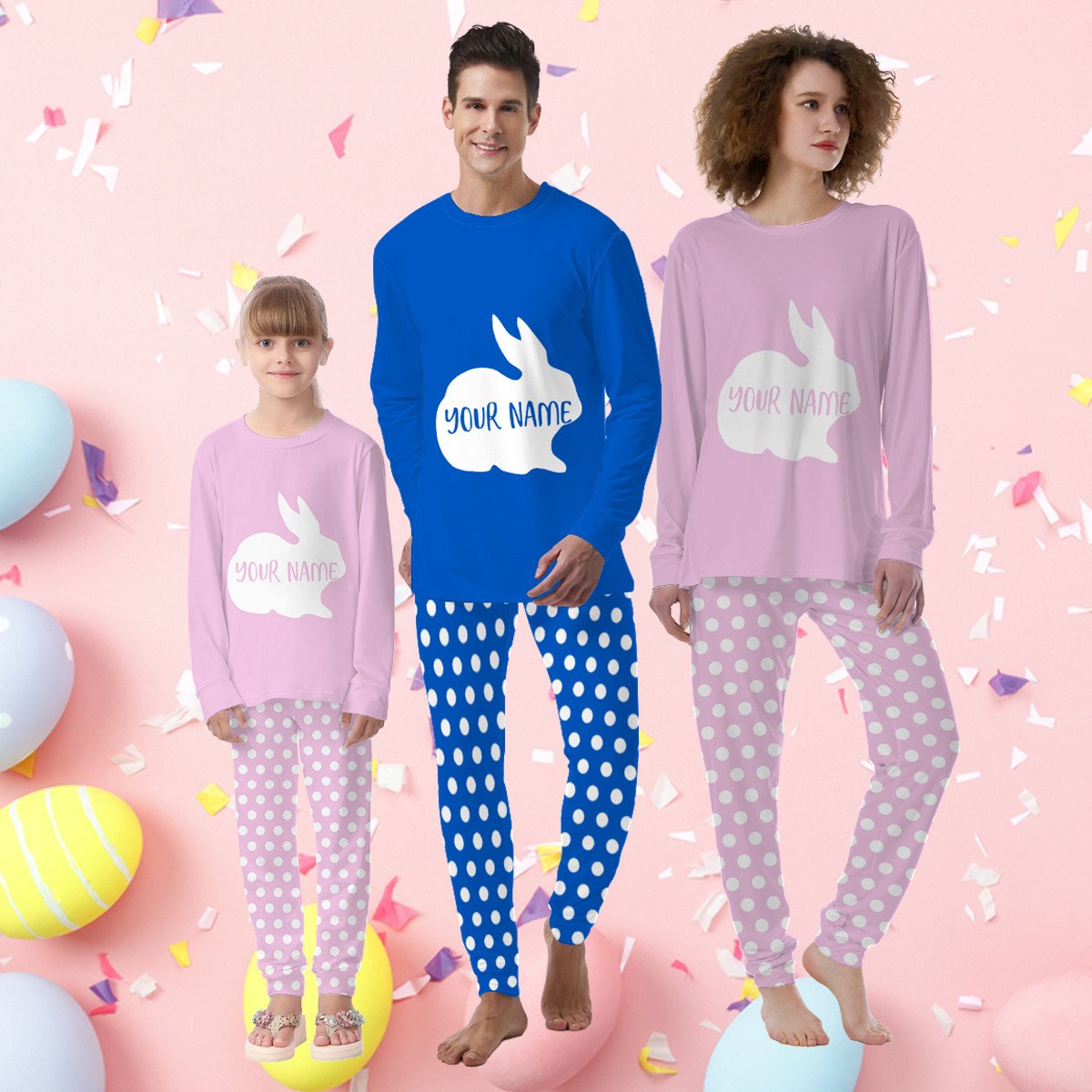 Personalized Family Matching Easter Outfits Bunny Pajamas