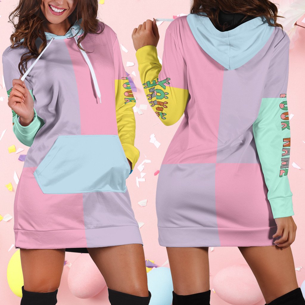 Personalized Easter Bunny Costume Pastel Colors Hoodie Dress