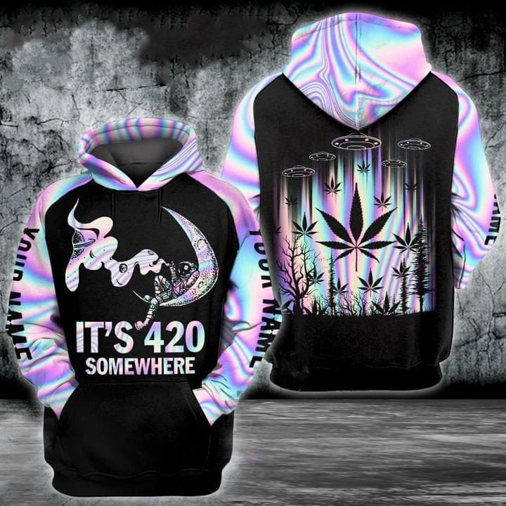 Personalized Roberto Pena Weed 3D Hoodie It's 420 Somewhere