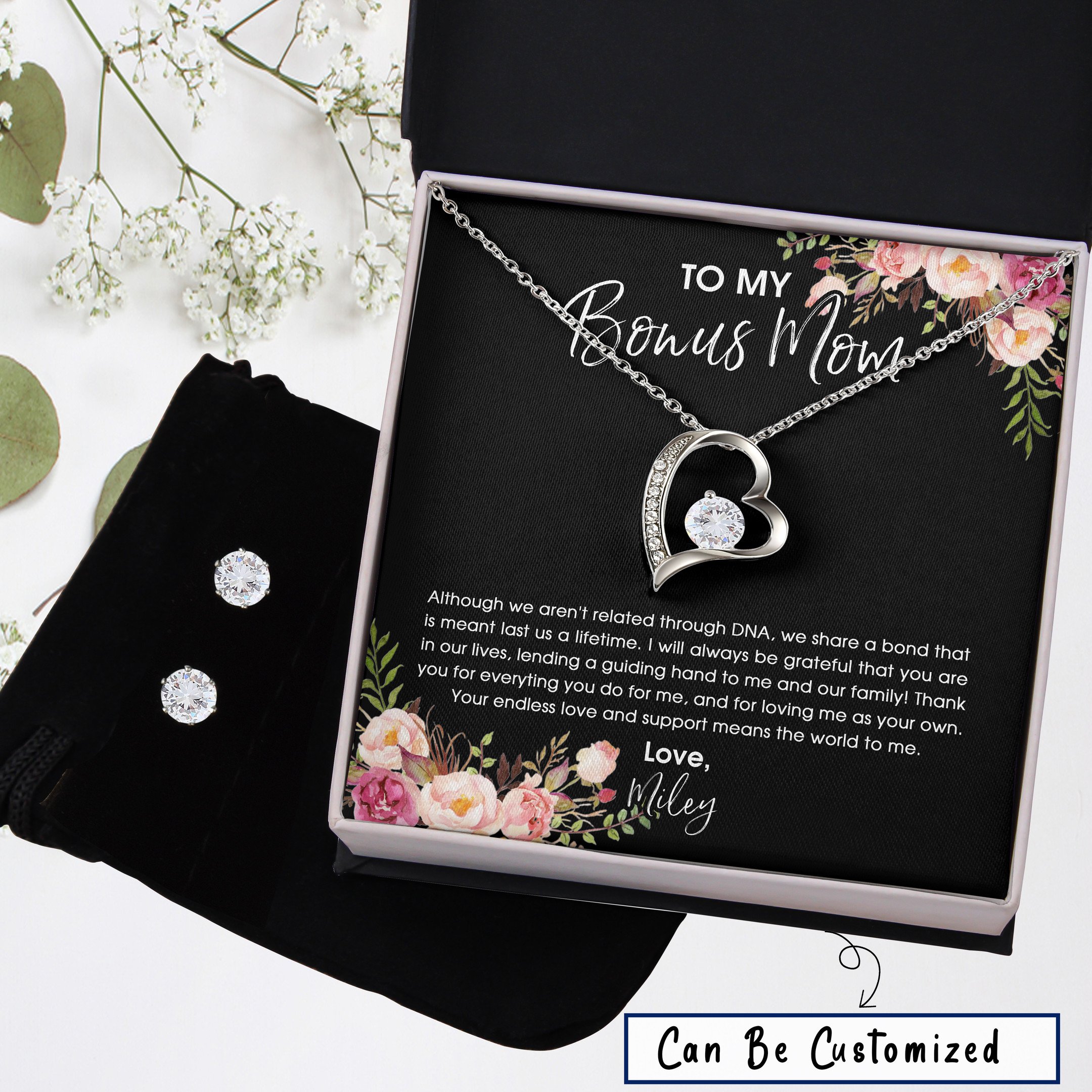 Personalized To My Bonus Mom Necklace Bonus Mom Mother's Day Gift