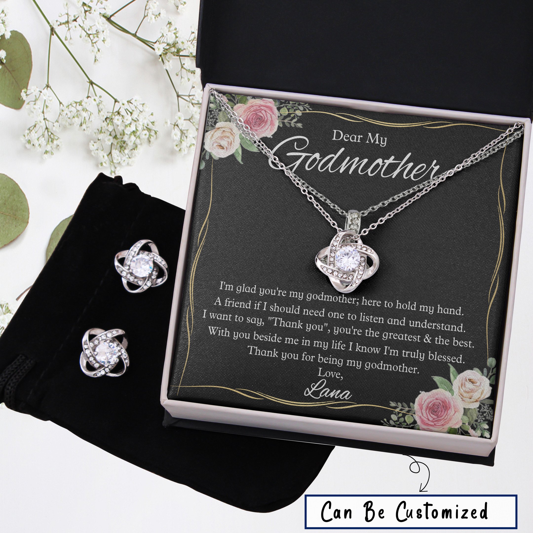 Personalized Dear Godmother Necklace Godmother Mother’s Day Gift
