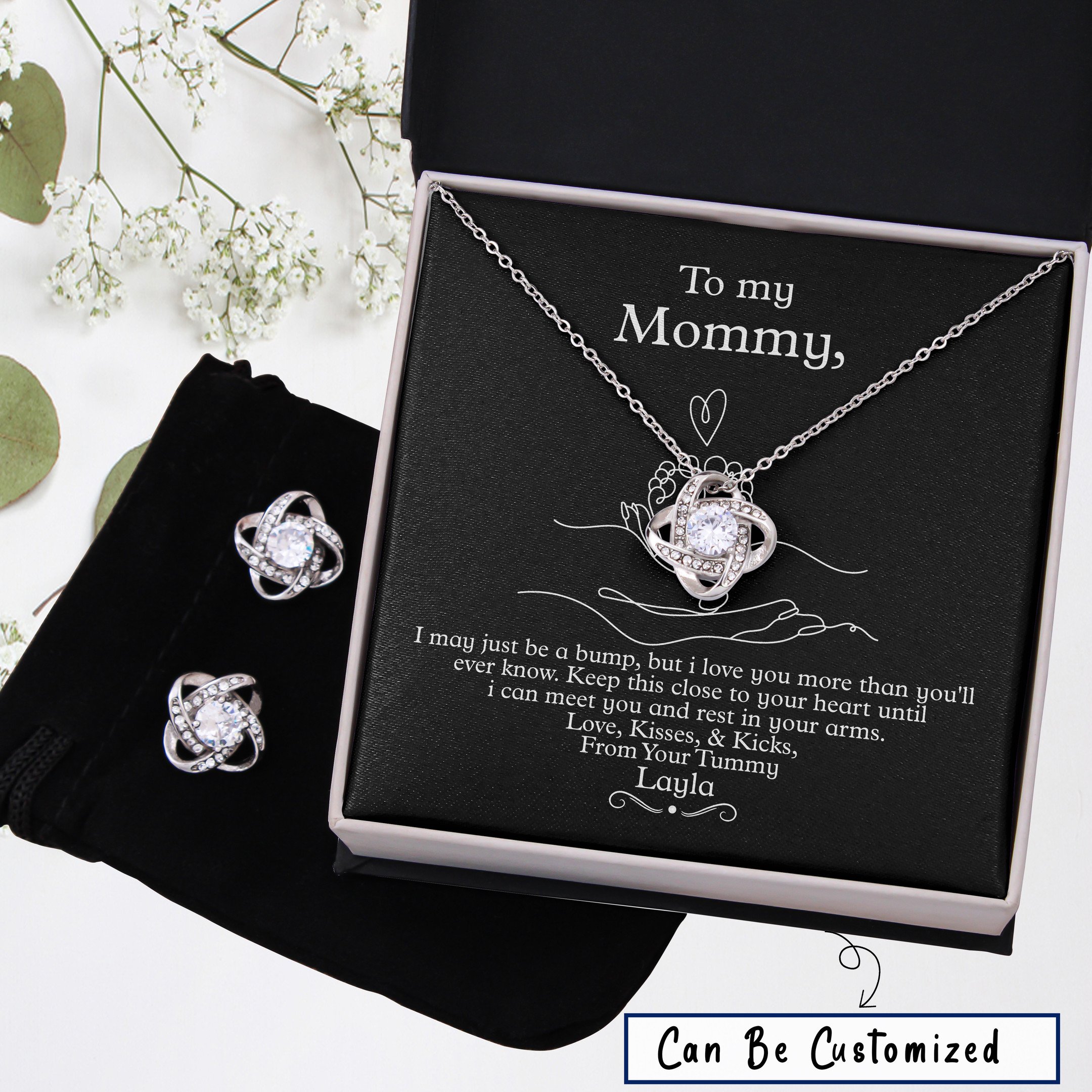 Personalized Pregnancy Mom Necklace Mother’s Day Gift For Pregnant Mom
