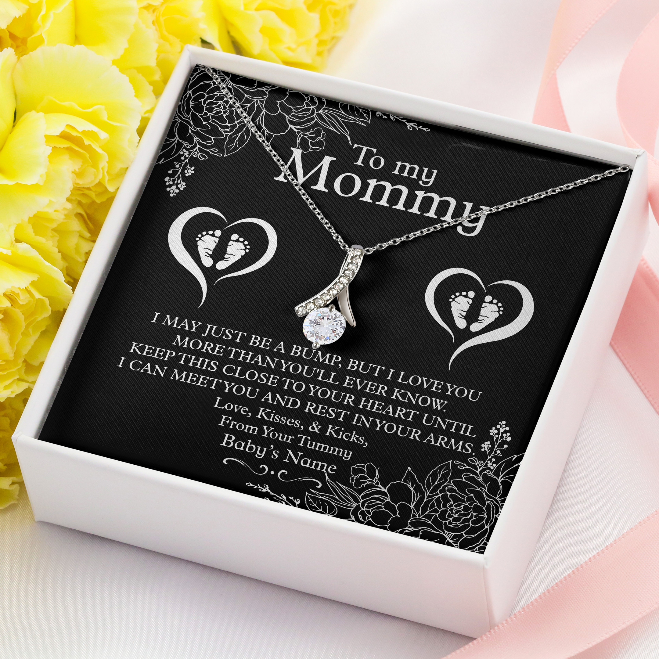 Personalized Pregnancy Necklace Pregnant Mother’s Day Gift