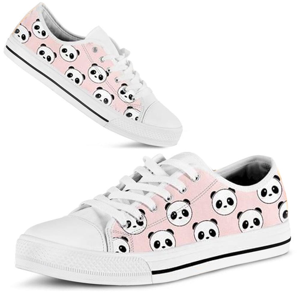 Panda Pattern Pink Low Top Shoes