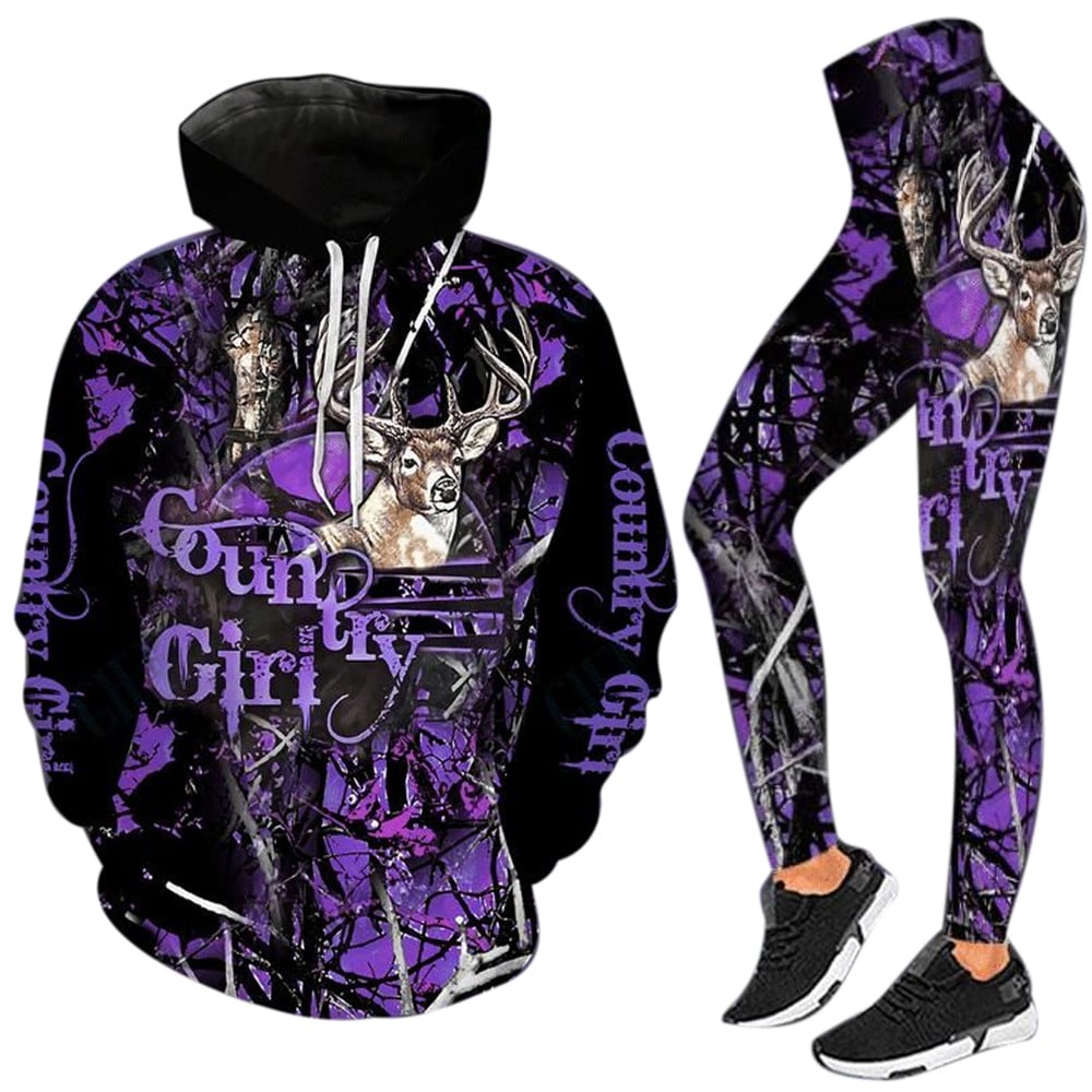 Country Girl Deer Hunting Purple Winter Clothes PAN3DSET0055