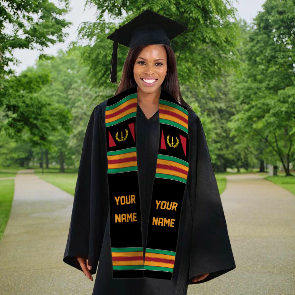 Personalized Kente Graduation Stole Tribal African American Heritage Sash