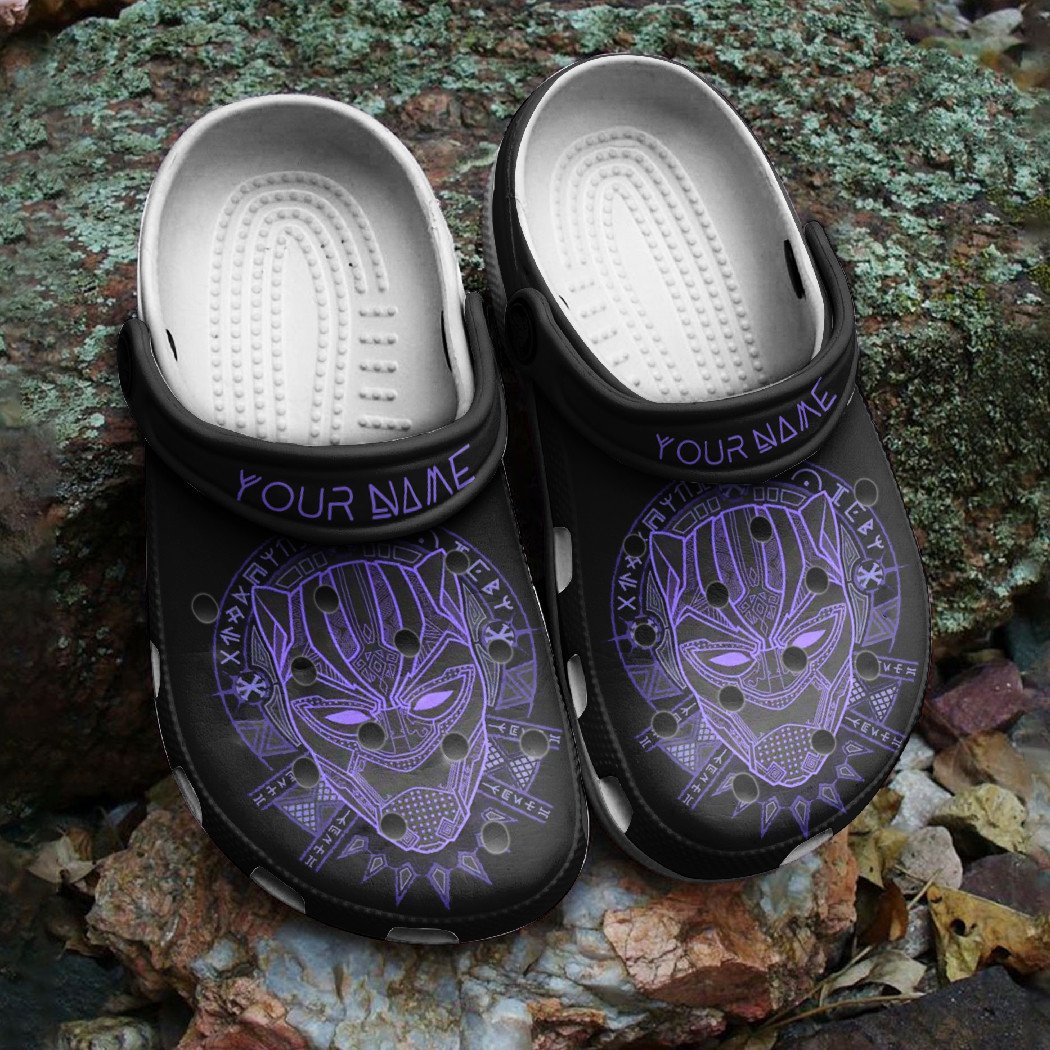 Personalized Black Panther African Crocs Classic Clogs Shoes Wakanda Forever PANCR1383