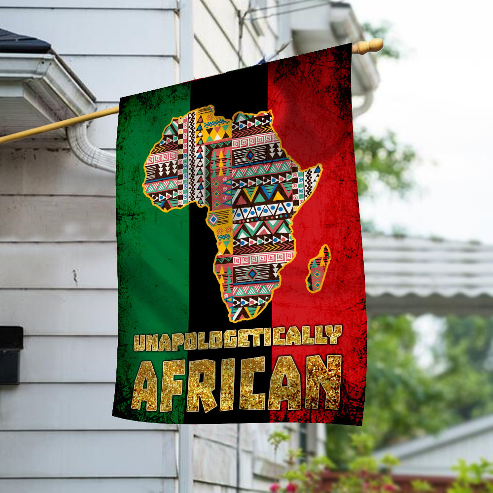 Juneteenth Decoration Flag Unapologetically African Map Tribal Pattern