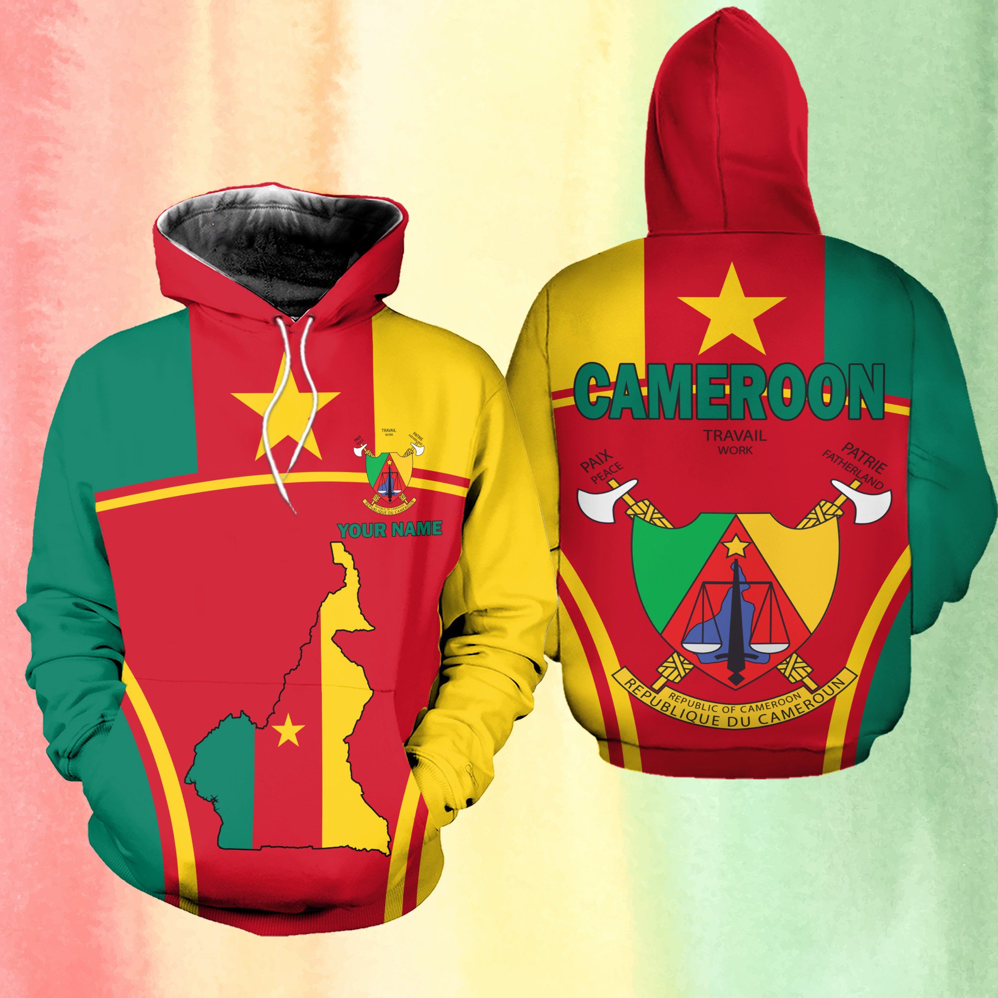 Personalized Africa Cameroon Cameroonian African Outfit 3D Hoodie