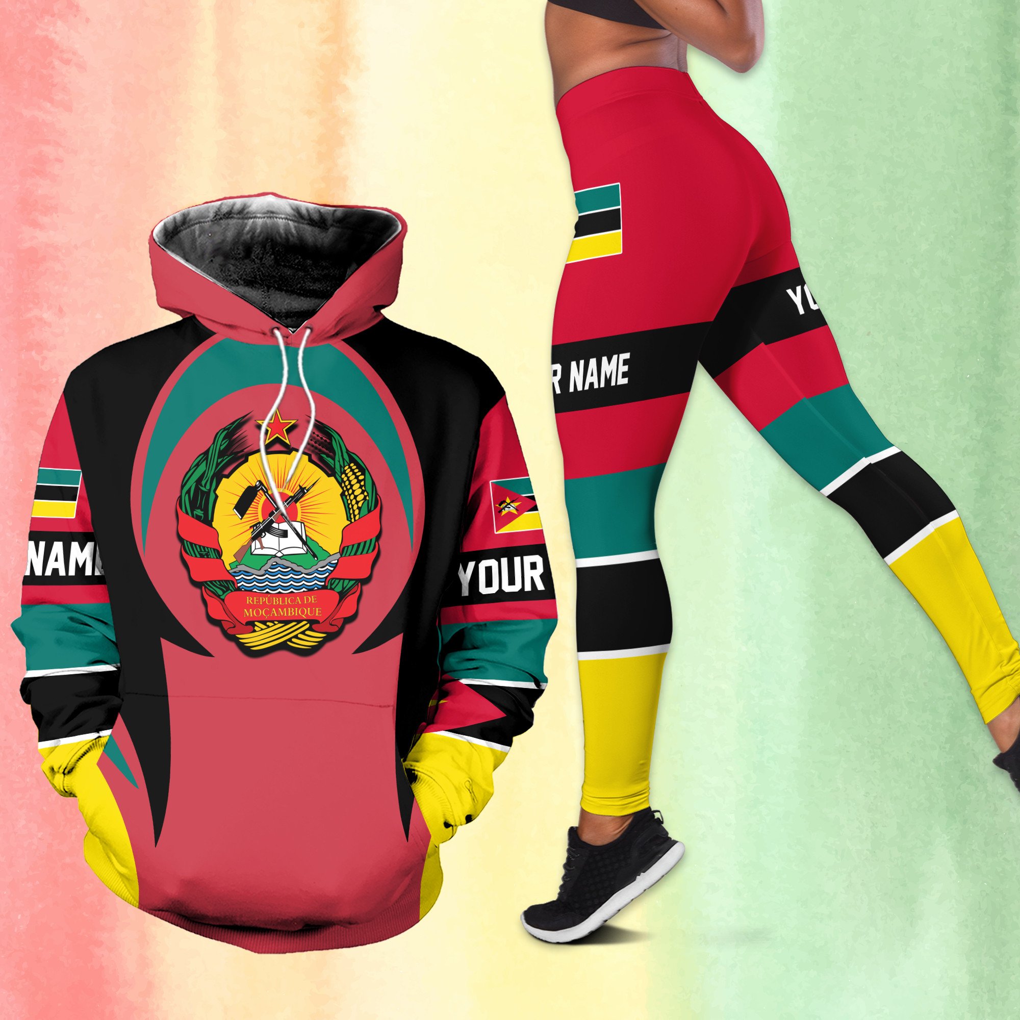 Personalized Mozambique Africa Mozambican African Outfit Hoodie And Legging