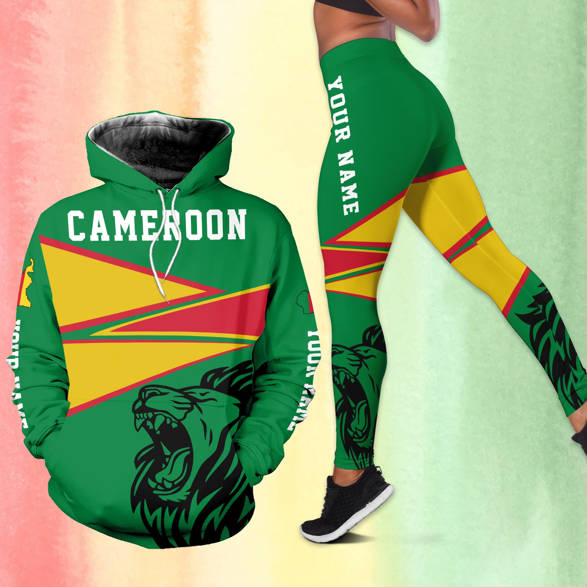 Personalized Cameroon Africa Cameroonian African Outfit Hoodie And Legging