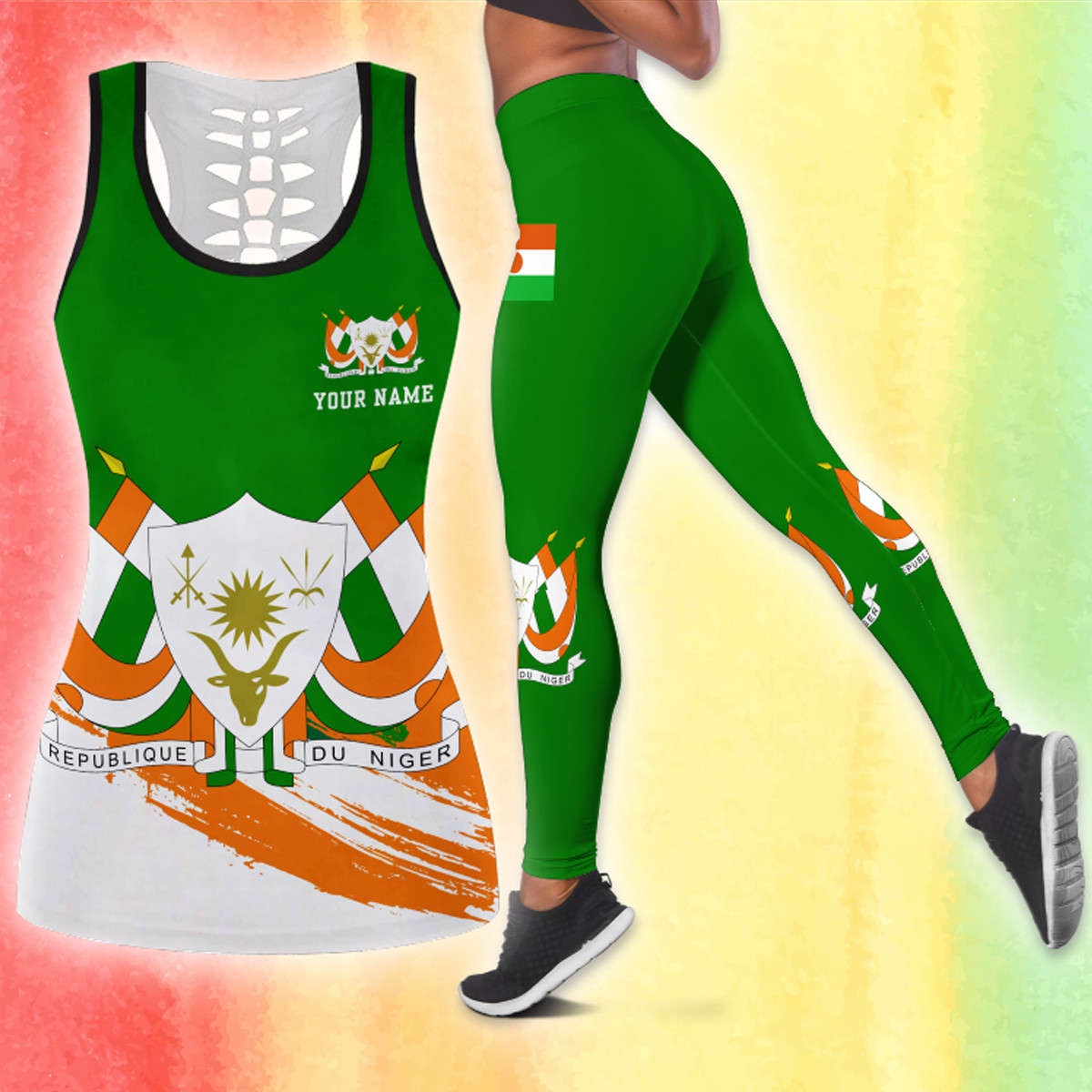Personalized Africa Niger African Nigerien Outfit Tank Top And Legging Set