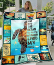 And Into The Ocean I Go To Lose My Mind Find My Soul Turtle Fleece Blanket