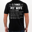 5 Things You Should Know About My Wife Funny Tshirt