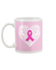 Breast Cancer Awareness Paisley Design Heart Mug