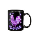 Chicken Purple Butterflies Gift For Chicken Lovers Mug