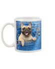 Cream French Bulldog In Denim Pocket Gift For Dog Lovers Mug