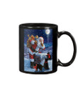Black Cat On The Roof With Santa Christmas Gift For Cat Lovers Mug