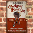 Personalized BBQ And Grill Proudly Serving Classic Metal Signs