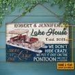Personalized Pontoon Lake House Don't Hide Crazy Customized Wood Rectangle Sign
