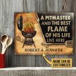 Personalized Grilling Couple Pitmaster Customized Classic Metal Signs