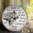 Personalized Camping Sketch 5th Wheel Hold Your Hand Customized Wood Circle Sign