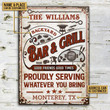 Personalized Grilling Good Friends Proudly Customized Classic Metal Signs