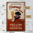 Personalized Grilling Forecast For Today Customized Classic Metal Signs