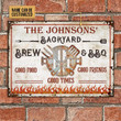 Personalized Grilling Backyard Brew BBQ Customized Classic Metal Signs