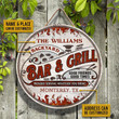 Personalized Grilling Proudly Serving Customized Wood Circle Sign