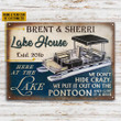 Personalized Black Pontoon Lake Don't Hide Customized Classic Metal Signs
