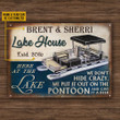 Personalized Black Pontoon Lake Don't Hide Customized Classic Metal Signs