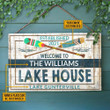 Personalized Boating Lake House Welcome Customized Wood Rectangle Sign