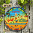 Personalized Grilling Summer Good Food Good Friends Customized Wood Circle Sign