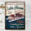 Personalized Pontoon Lake House Home Is Customized Classic Metal Signs