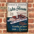 Personalized Pontoon Lake House Home Is Customized Classic Metal Signs