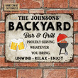 Personalized Backyard Grilling Whatever You Bring Customized Classic Metal Signs