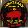 Personalized Grilling The Man The Meat The Legend Customized Wood Circle Sign