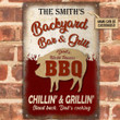 Personalized Grilling Backyard Dad's Famous BBQ Customized Classic Metal Signs